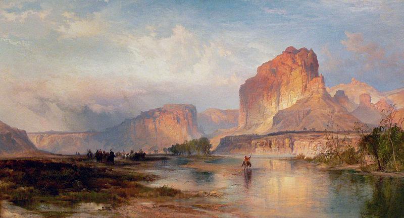 Thomas Moran Cliffs of Green River Norge oil painting art
